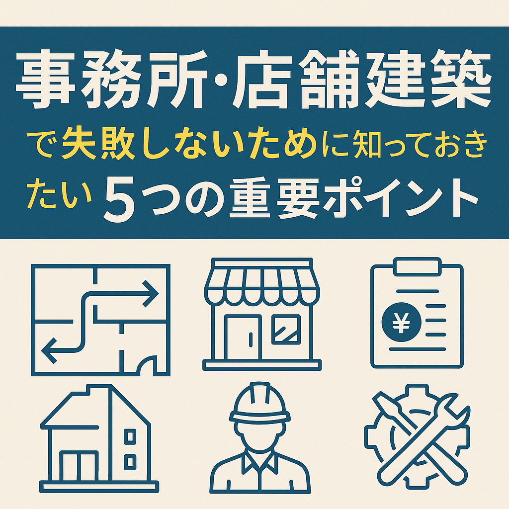 事務所・店舗建築で失敗しないために知っておきたい、5つの重要ポイント